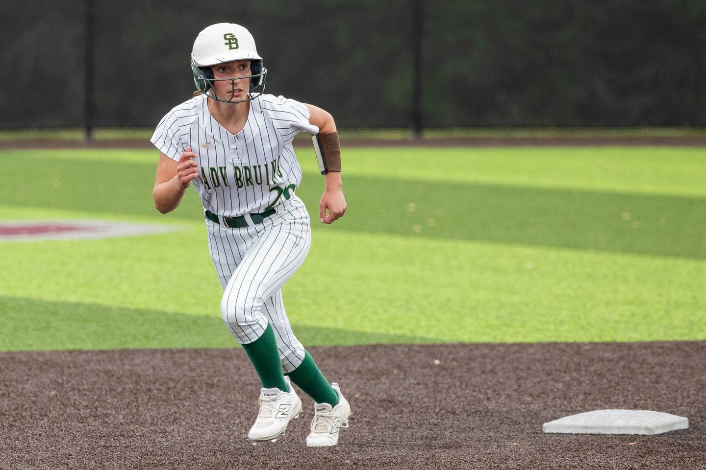 (26) Emma Slingsby of St. Bede runs to third base on Tuesday, May 27, 2025 at Illinois Valley Central High School in Chillicothe.