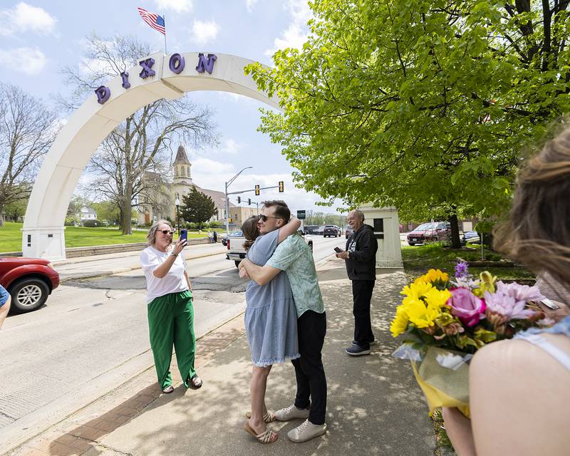 Family surrounds the happy couple Saturday, April 27, 2024 after the engagement.