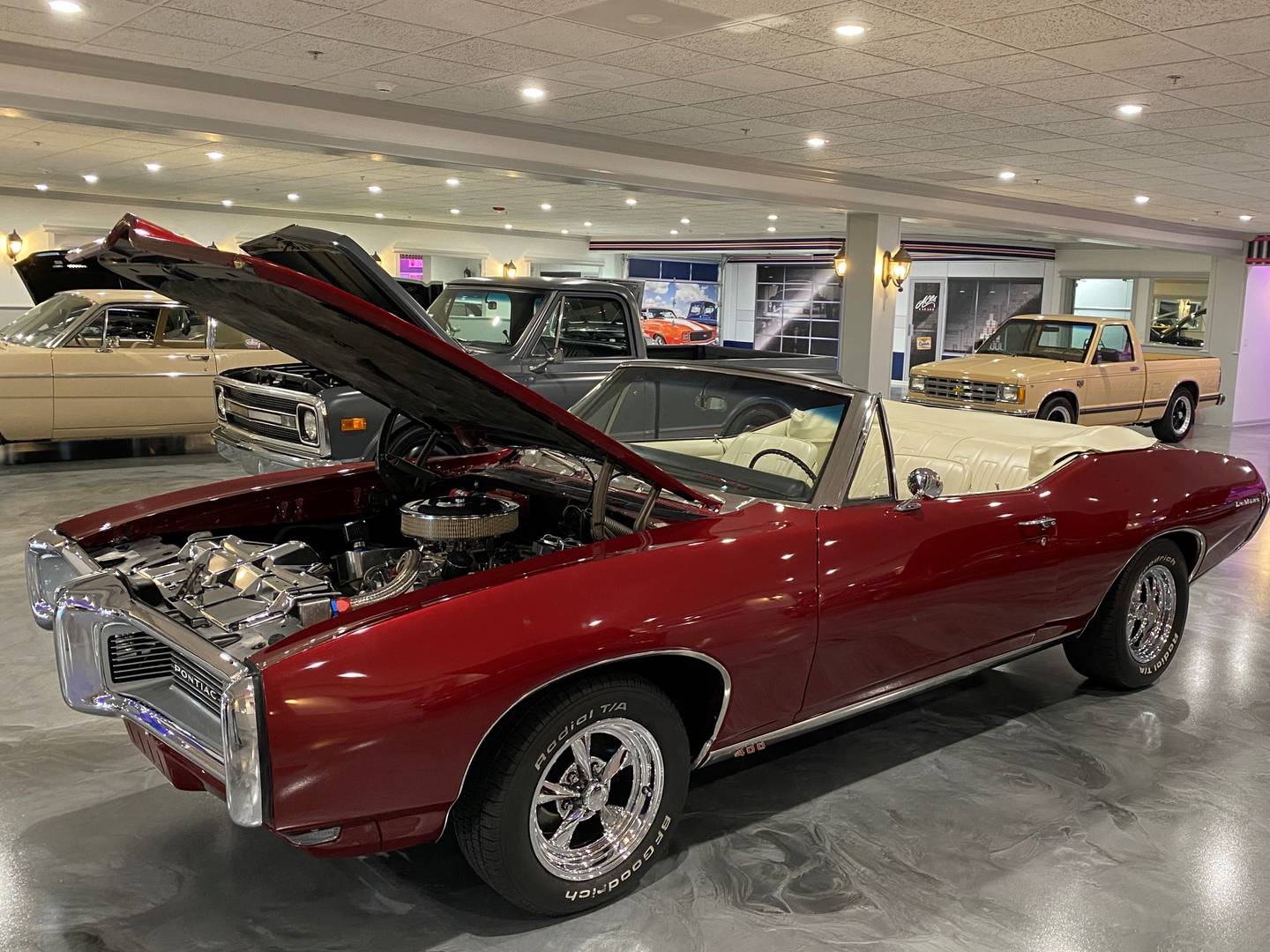 A Pontiac LeMans on display at Aces Classic Cars in Minooka.