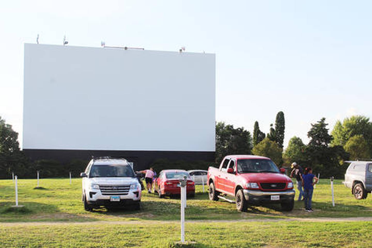 The screen at Midway Drive-in is 90 feet wide, and is the original one from when it opened in 1950.