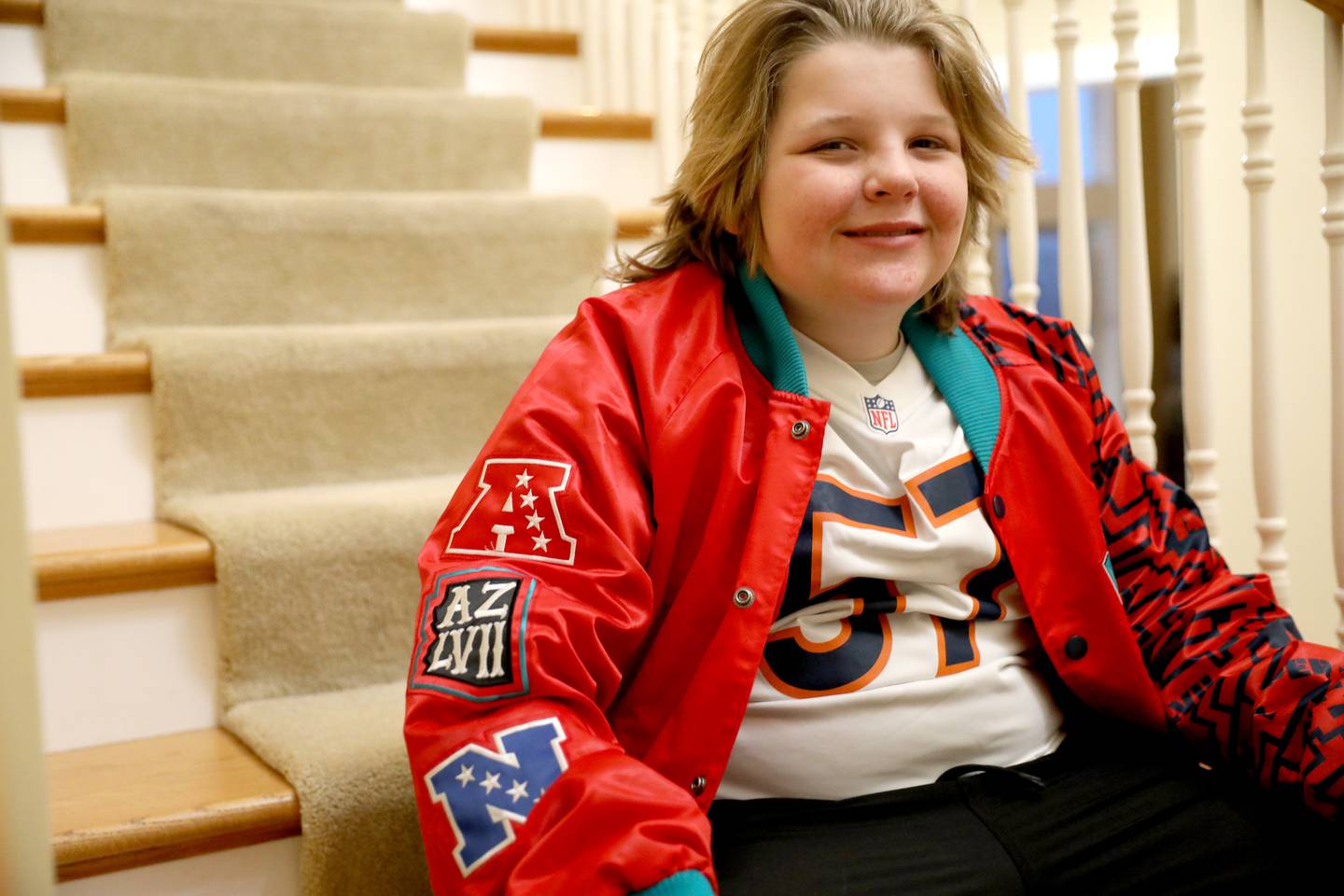 Matthew Kinsella, 11, of Elburn just returned from a trip sponsored by Make-A-Wish to Super Bowl LVII in Arizona.