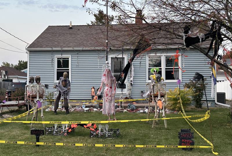 A view of Halloween decorations near the corner of Randolph Street and Crown Street on Thursday, Oct. 17, 2024 in Princeton.