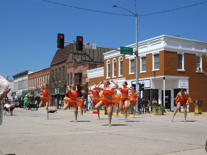 The Pizzaz Dancers from Donna Mueller's School of Dance perform during the Liberty Arts Festival in Morris on Saturday.