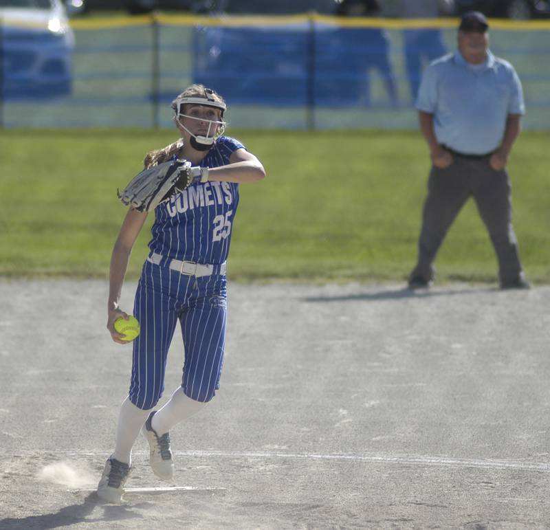 Newman's Claire Von Holten pitches.Marquette traveled to Newman' to play a game on Friday, May 16, 2025
