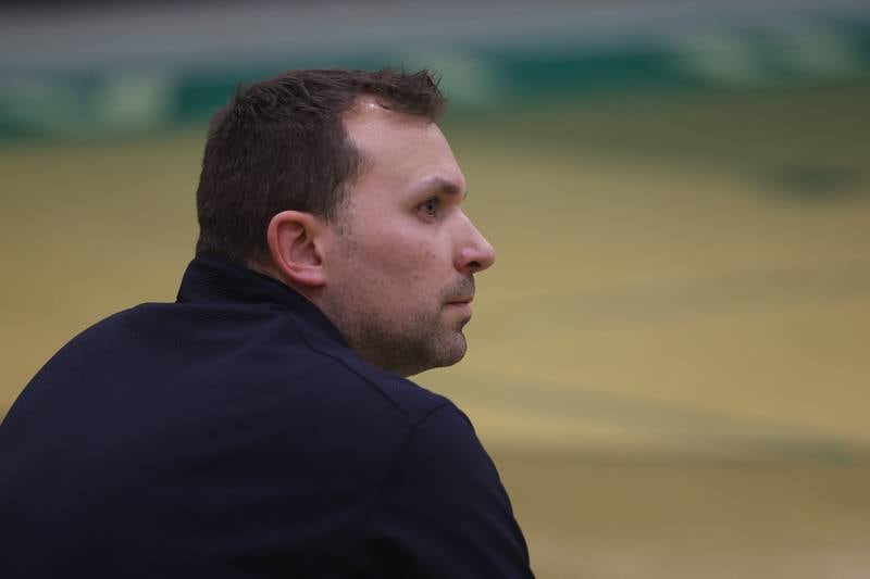 Minooka head coach Jeff Easthon during the game against Providence in the WJOL Basketball Tournament on Wednesday.
