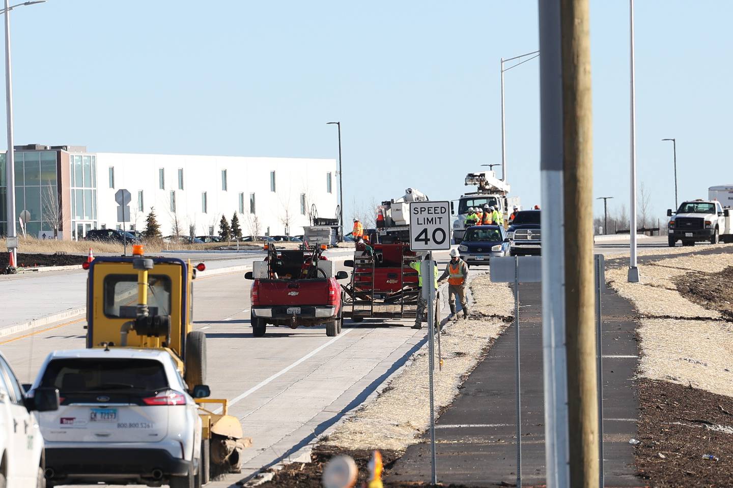 Work continues on the Houbolt Road extension near the intersection of Hollywood Road and Channanhon Road on Friday, February 10th in Channahon.