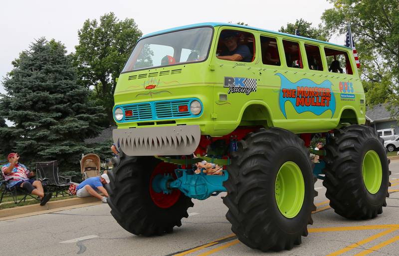 Pepe’s Mexican Restaurant participates with the Monster Mullet in the Yorkville Independence Day Parade on Friday, July 4, 2025.