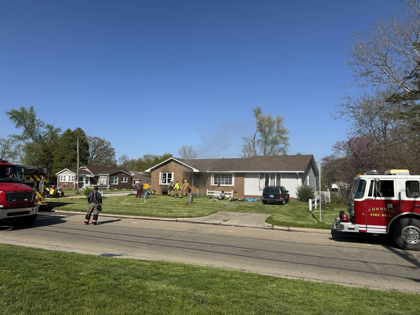 Firefighters fight a fire at 1621 S. Blooming St. in Streator on Wednesday, April 24, 2024.