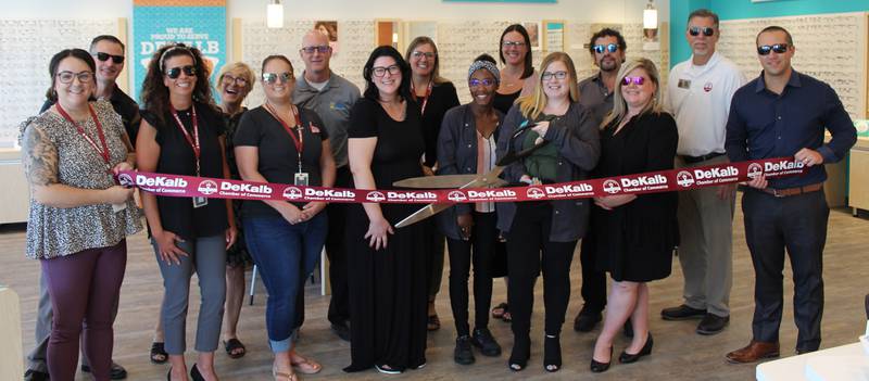 DeKalb Chamber of Commerce welcoming Shopko Optical with a ribbon cutting.