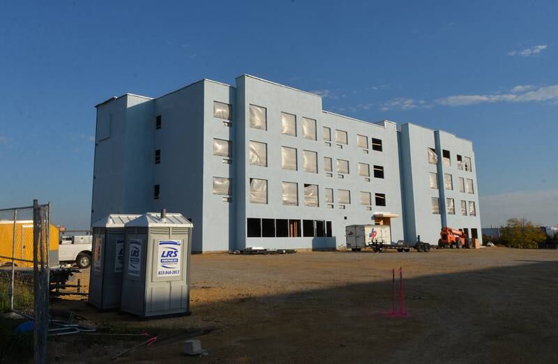 Dixon's newest hotel, Tru by Hilton, is being constructed behind the existing Super 8 in the Interstate 88 corridor.