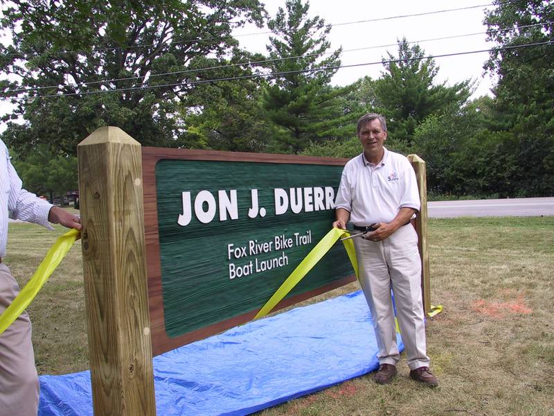 The Blackhawk Forest Preserve in St. Charles Township near South Elgin was renamed to honor Jon J. Duerr in 2004 for his work on behalf of open space acquisition and preservation. Duerr died Tuesday while in hospice care at age 81.