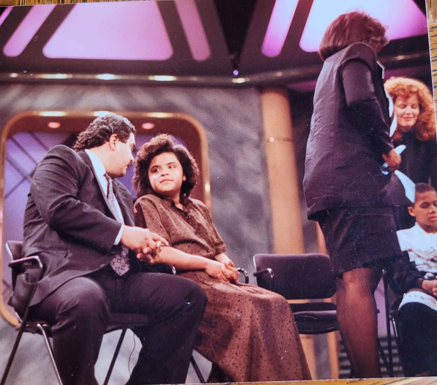 Robert Sanchez of Joliet was a karate teacher, third-degree black belt in karate, community advocate and staunch family man.  He is pictured on the set of the Oprah Winfrey show during a commercial break in 1991, giving his daughter Amy Sanchez a pep talk.  In 1989, Amy was lying on a couch watching TV when a bullet tore through her family's home and lodged in her brain above her right ear.  She's since worked to improve Joliet's East side.