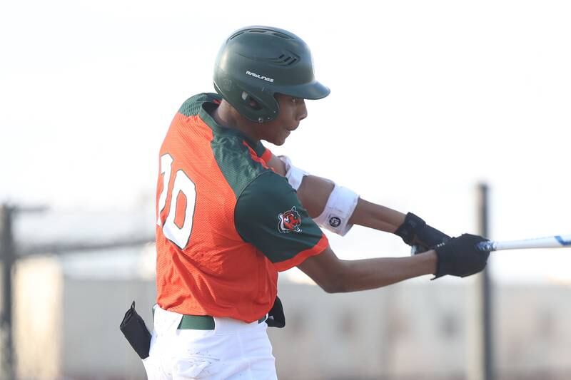 Plainfield East’s Amari McGill connects against Bolingbrook on Monday, March 27, 2023.