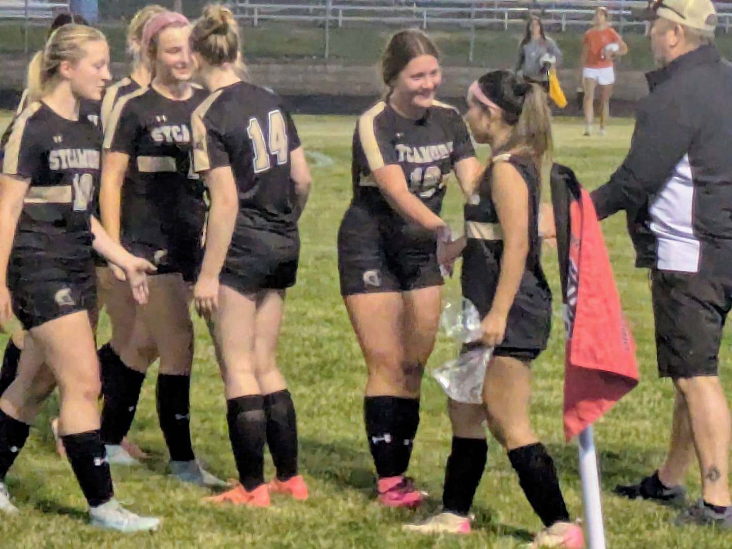 Plainfield Central players watch the closing minutes of their 3-1 win against Sycamore in a Class 2A Orion Sectional semifinal on Tuesday, May 26, 2026.