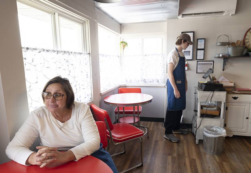 Co-owner Cynthia Flynn speaks about the opening of Flynnie’s Kitchen on Monday, Feb. 24, 2025, at their new location at 92 S. Peoria Ave. in Dixon. Flynn owns the business with husband and cook Michael.