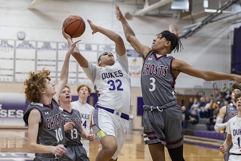 Dixon’s Darius Harrington puts up a shot Tuesday, Dec. 20, 2022 against IVC.