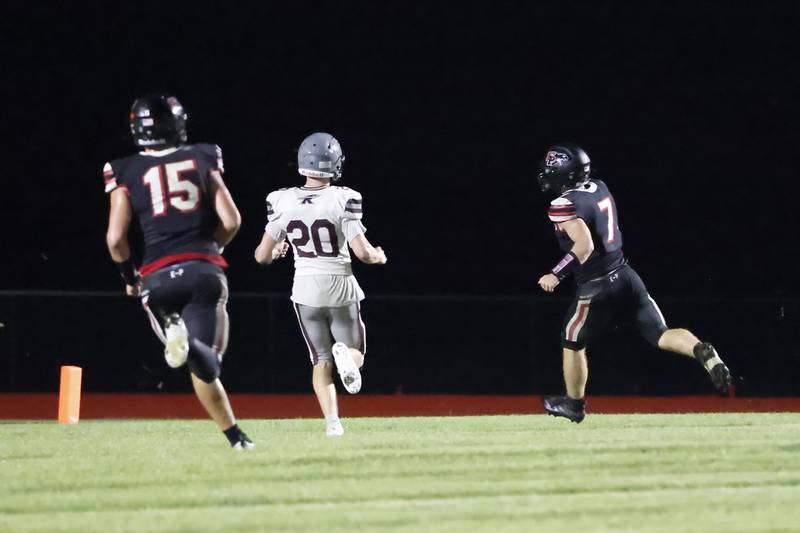 EP's #7 Gaven Adams cruised into the end zone Friday night  in Erie to close the gap against the visiting Rockridge Rockets. Ultimately the Rockets won the conference game 29-12.