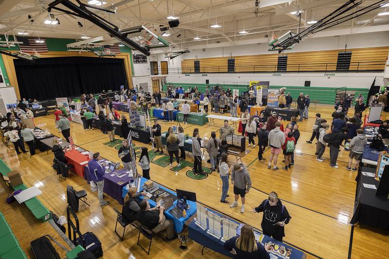 Over 50 booths were set up for high school and junior high students to visit Thursday, March 6, 2025, at Rock Falls High School’s college and career fair.