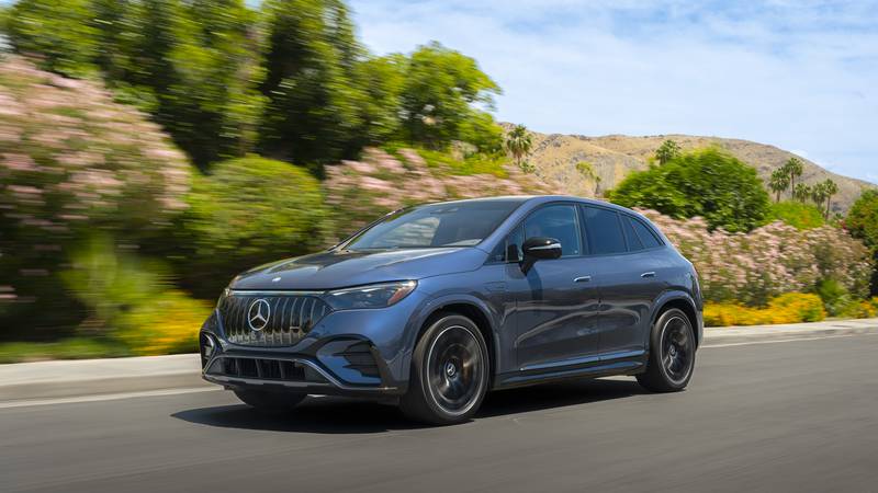 The 2024 Mercedes-AMG EQE SUV delivers powerful EV with Mercedes luxury cabin.