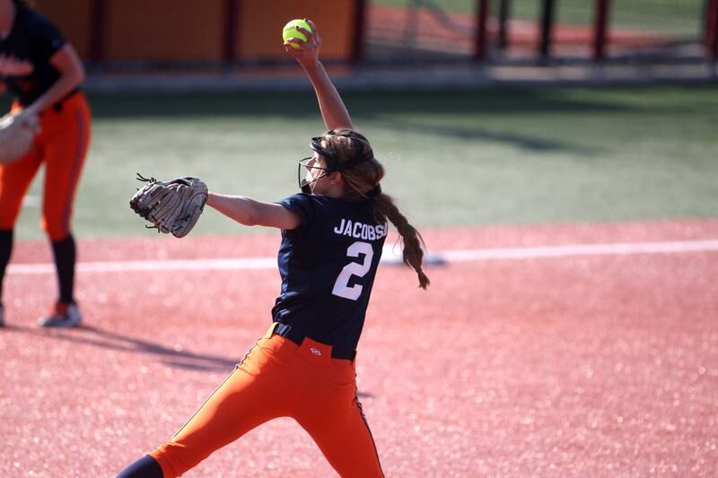 Whitney Young's Shelby Jacobson pitches against St. Charles North during their Class 4A Rosemont Supersectional on Tuesday, June 7, 2022.