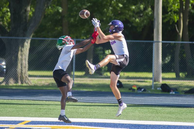 Dixon and Lasalle-Peru go head to head Thursday, July 21, 2022 in 7 on 7 football drills at Sterling High School.