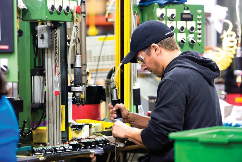 Wahl Clipper assemblers work on the line that manufactures the companies signature clipper.
