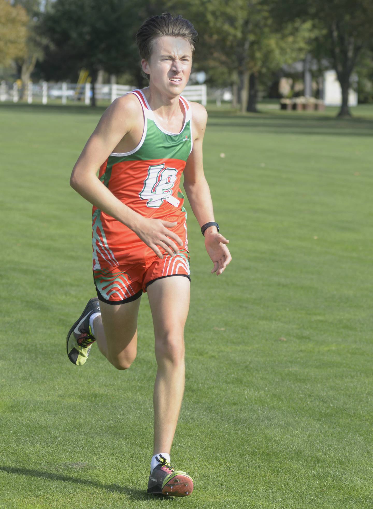 La Salle Peru senior Adam Kasperski crossed the finish line first in Saturday's La Salle County Invitational at The Eastwood Golf Course in Streator.