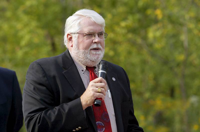 Former McHenry County Board Chairman Ken Koehler at the Alqonquin western bypass ceremony in 2012. Koehler has been appointed to represent the county on the Metra Board.