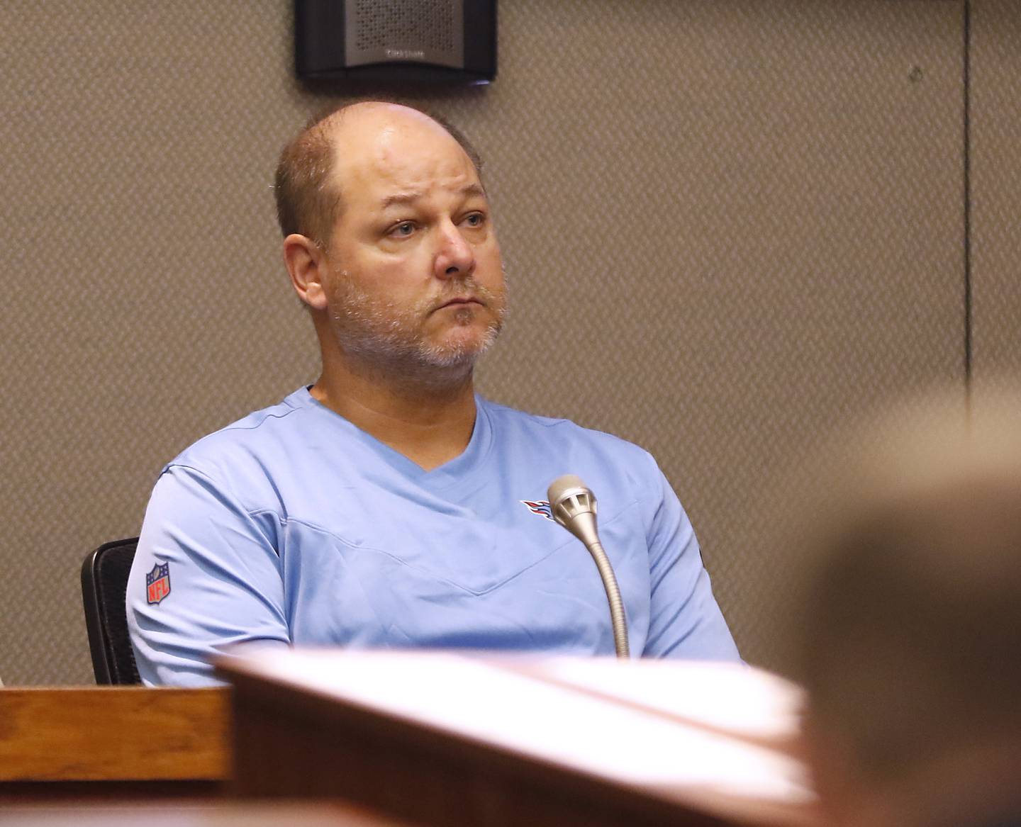 James Head, who worked with both Rory Fiali and Jason Miller, testifies Monday, Oct. 17, 2022, during the William Bishop’s bench trial before McHenry County Judge Michael Coppedge in the McHenry County courthouse in Woodstock.