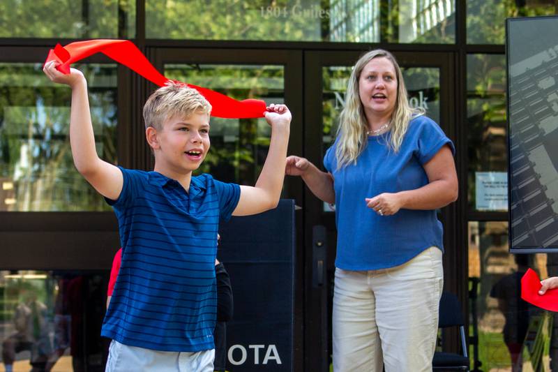 The Mendota community celebrates Thursday, July 18, 2024, its new solar project at Northbrook Elementary School.