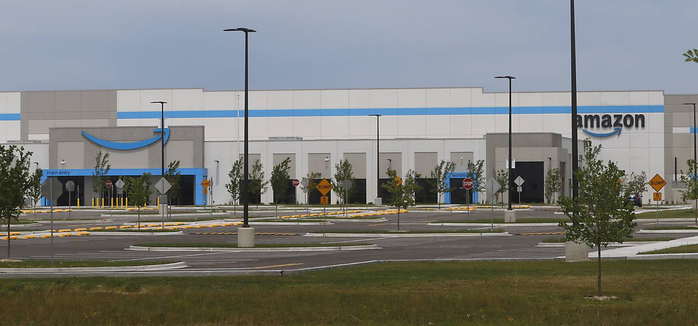 The 630,000 square-foot Amazon Fulfillment Center, 11500 Freeman Road, in Huntley, on July 11, 2022. The center that is near the intersection of Illinois Route 47 and Interstate 90, is nearing completion, but it's opening will be delayed.