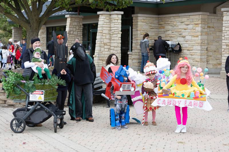 Costume contest winners pose for a photo at BatFest on Saturday, Oct. 25, 2025, in Batavia.