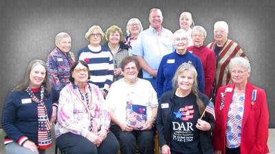 American Legion Commander Roger Masters speaks at Chief Senachwine DAR Chapter Meeting 