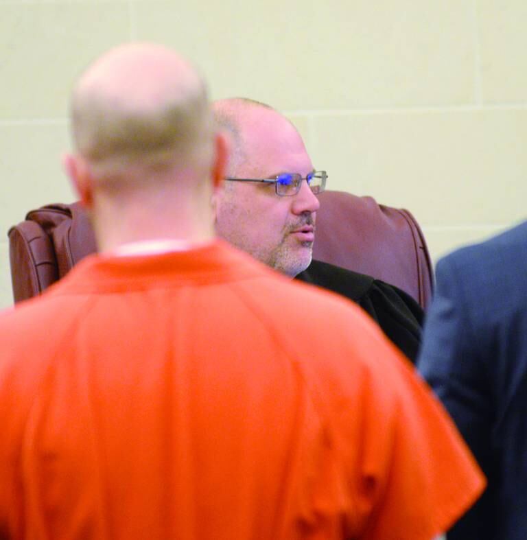 Ogle County Judge John "Ben" Roe presides over a June 1 motion hearing for Matthew T. Plote who is charged with killing Melissa Lamesch and her unborn son on Nov. 25, 2020, and then setting fire to her house to conceal their deaths.
