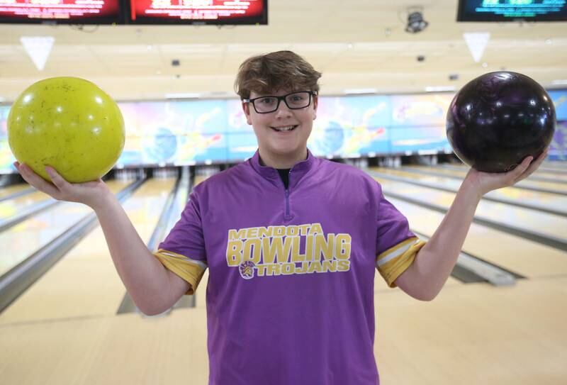 Mendota's Paxton Bauer poses for a photo on Friday, March 14, 2025 at the Illinois Valley Super Bowl in Peru. Bauer is the 2025 NewsTribune boys bowler of the year.