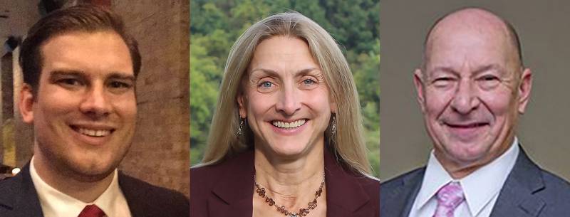 Three candidates are vying for two spots in district 3 of the McHenry County Board. From left to right, the candidates are Eric Hendricks, Carolyn Campbell and Bob Nowak.