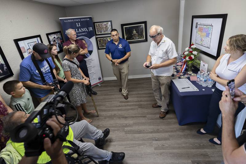 Senator Li Arellano speaks about the new office facilities Wednesday, July 23, 2025, in Dixon.