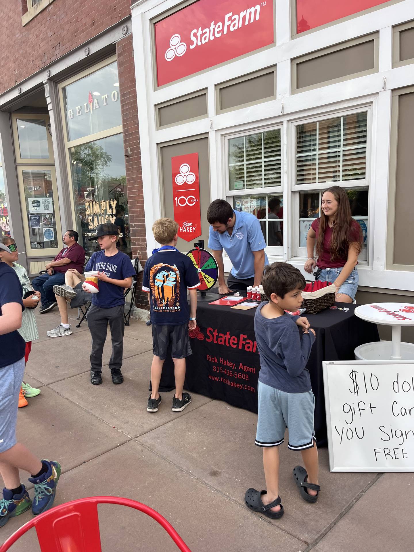 Outside of Rick Hakey’s State Farm office on Lockport Street in Plainfield on Cruise Night on June 11, 2024.