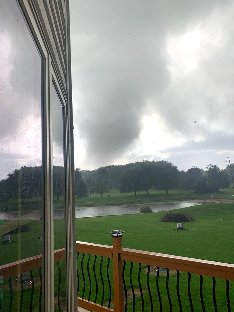 A tornado is seen from the deck of Jeff Johnson’s unincorporated Elgin home near Bowes and Corron roads on Wednesday, July 12, 2023.
