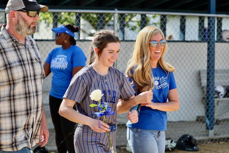 Princeton senior Josie Leone was recognized on Senior Night Tuesday at Little Siberia Field.