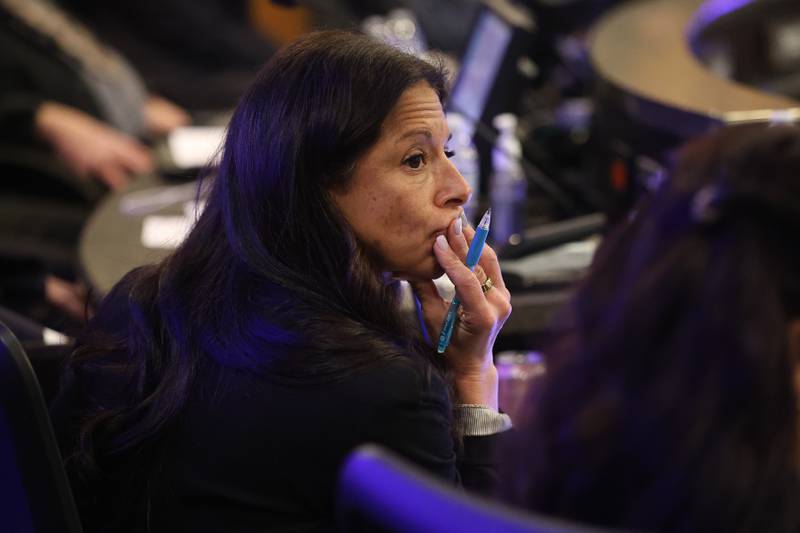 City Clerk Lauren Staley-Ferry attends the proposed data center at the City of Joliet City Council meeting on Monday, March 16, 2026 in Joliet.