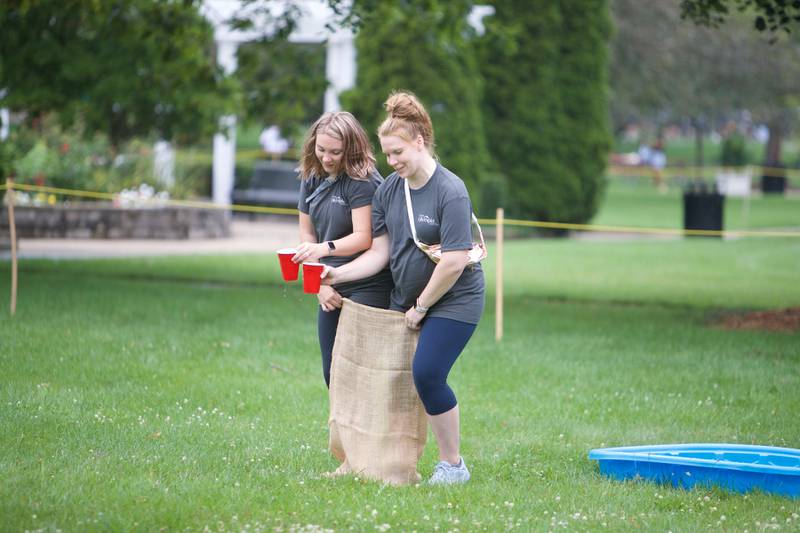 Participants taking part in The Amazing Race Hardy Strong at Mt. St. Mary Park in St. Charles on Saturday, August 5, 2023