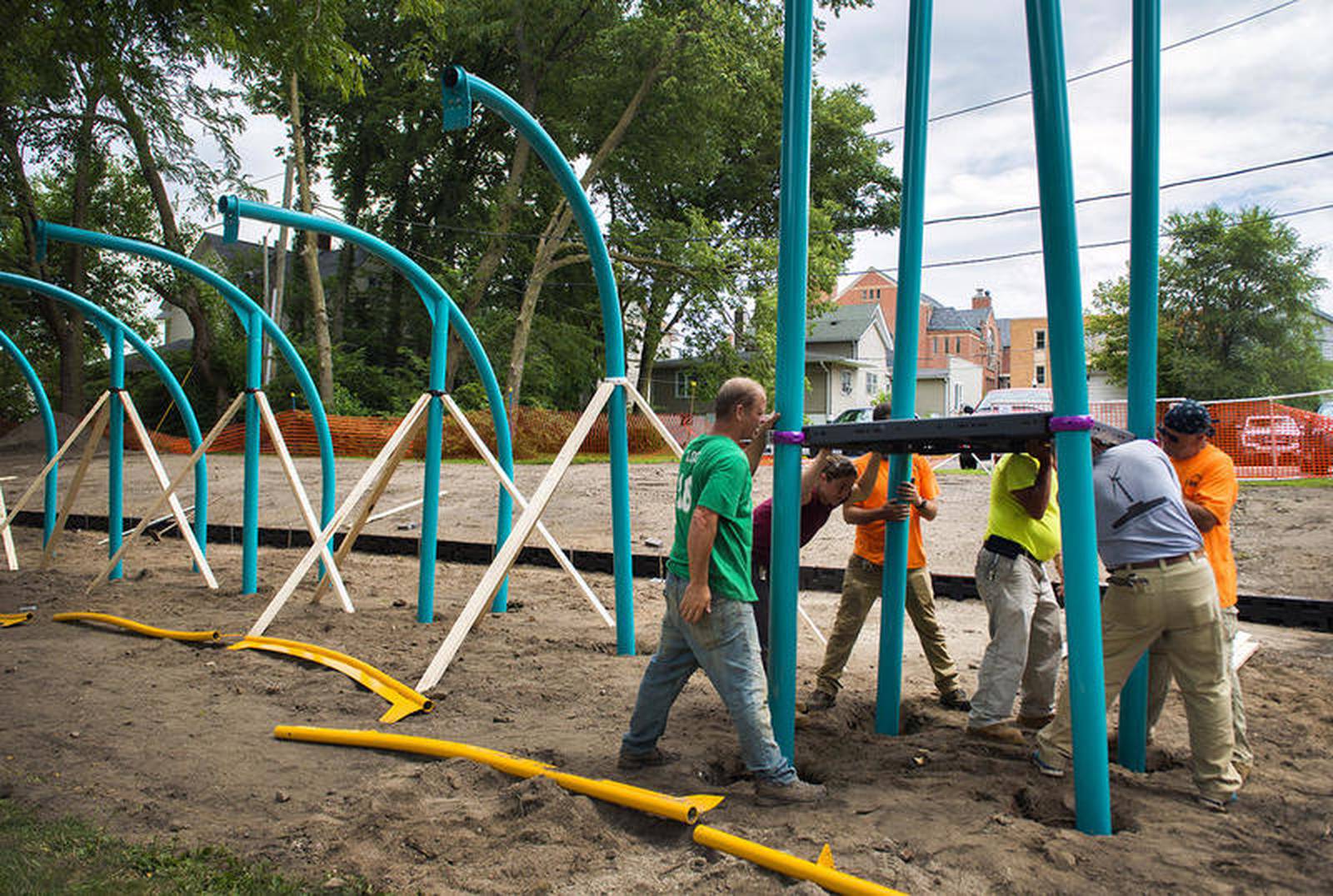 Dixon Park District building new gravity rail playground at Haymarket