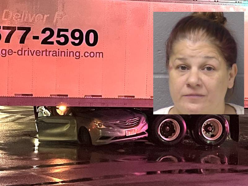 Tara Marinez, 45, of Joliet, has been charged with DUI after her passenger vehicle crashed into a semitrailer on Thursday, Jan. 30, 2025, at the intersection of Houbolt Road and McDonough Street in Joliet.