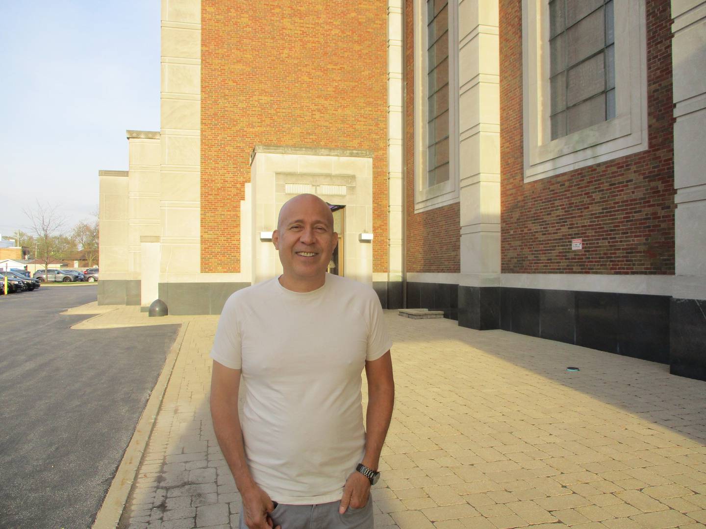 Randy Aguilar of Frankfort said he admired Pope Francis. "That's why I'm here," Aguilar said Thursday before the start of a mass of remembrance for Pope Francis at the Cathedral of St. Raymond Nonnatus. April 24, 2025