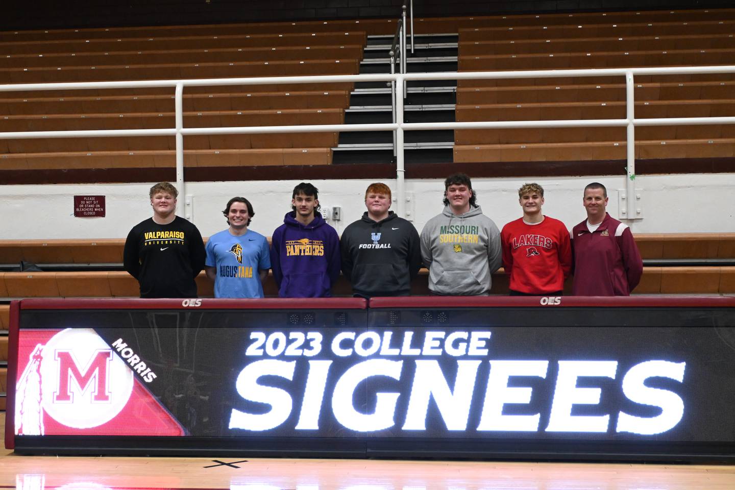 in football, Luke Brown will be heading to Augustana college, Aiden King is going to Missouri Southern State University, Sam Reddinger is going to University Northern Iowa, Nick Perry is going to Upper Iowa University, and Justin Hemmersbach. In swimming, Cameron James will be attending the University of Southern Indiana