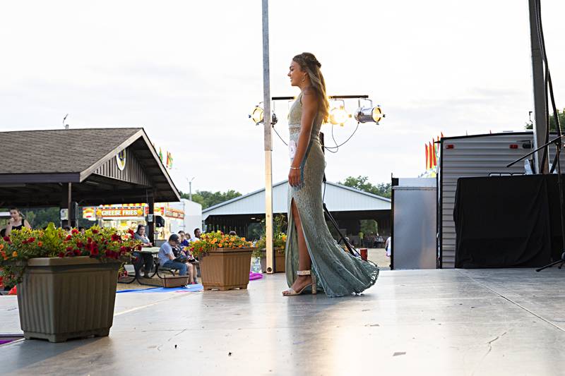 Kendra Spangler takes the stage Wednesday August 2, 2023 during the Junior Miss Ogle County pageant.