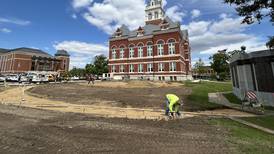 Construction on Memorial Plaza at historic Ogle County Courthouse begins