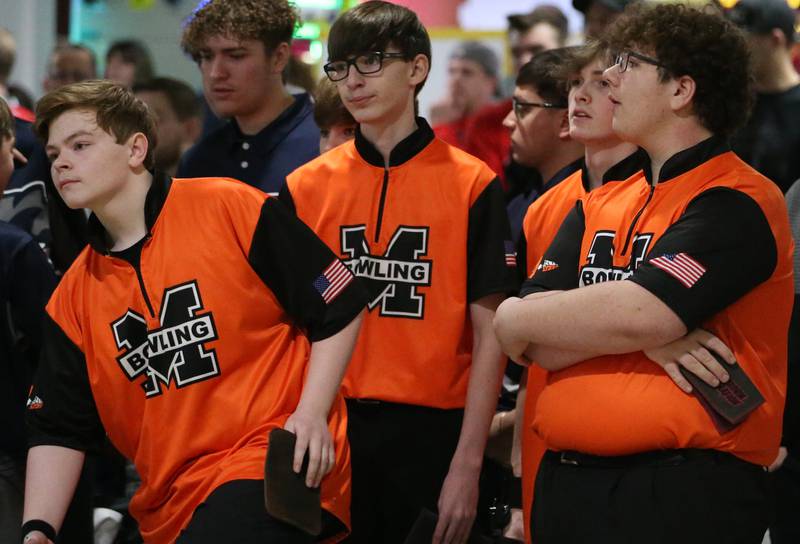 Members of the Minooka boys bowling team compete in the Regional Bowling meet on Saturday, Jan. 14, 2023 at the Illinois Valley Super Bowl in Peru.