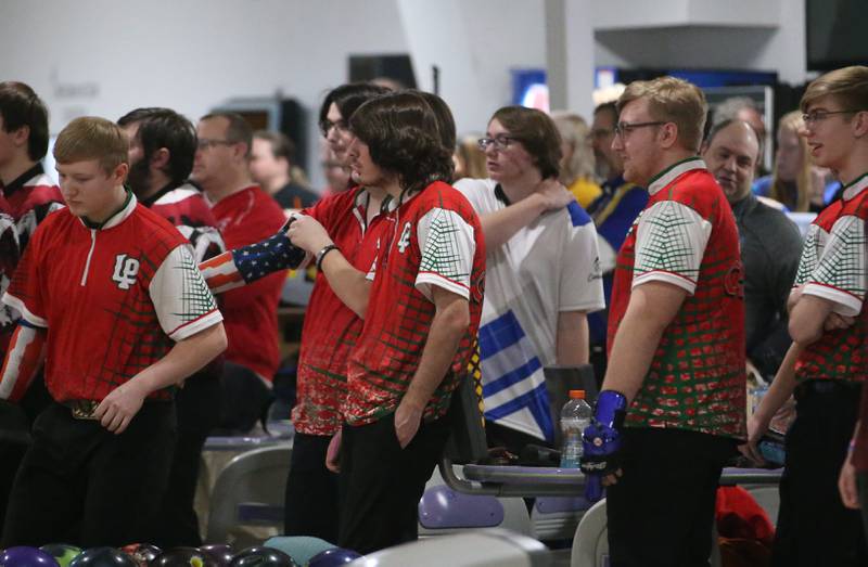 Members of the L-P boys bowling team compete in the Regional Bowling meet on Saturday, Jan. 14, 2023 at the Illinois Valley Super Bowl in Peru.